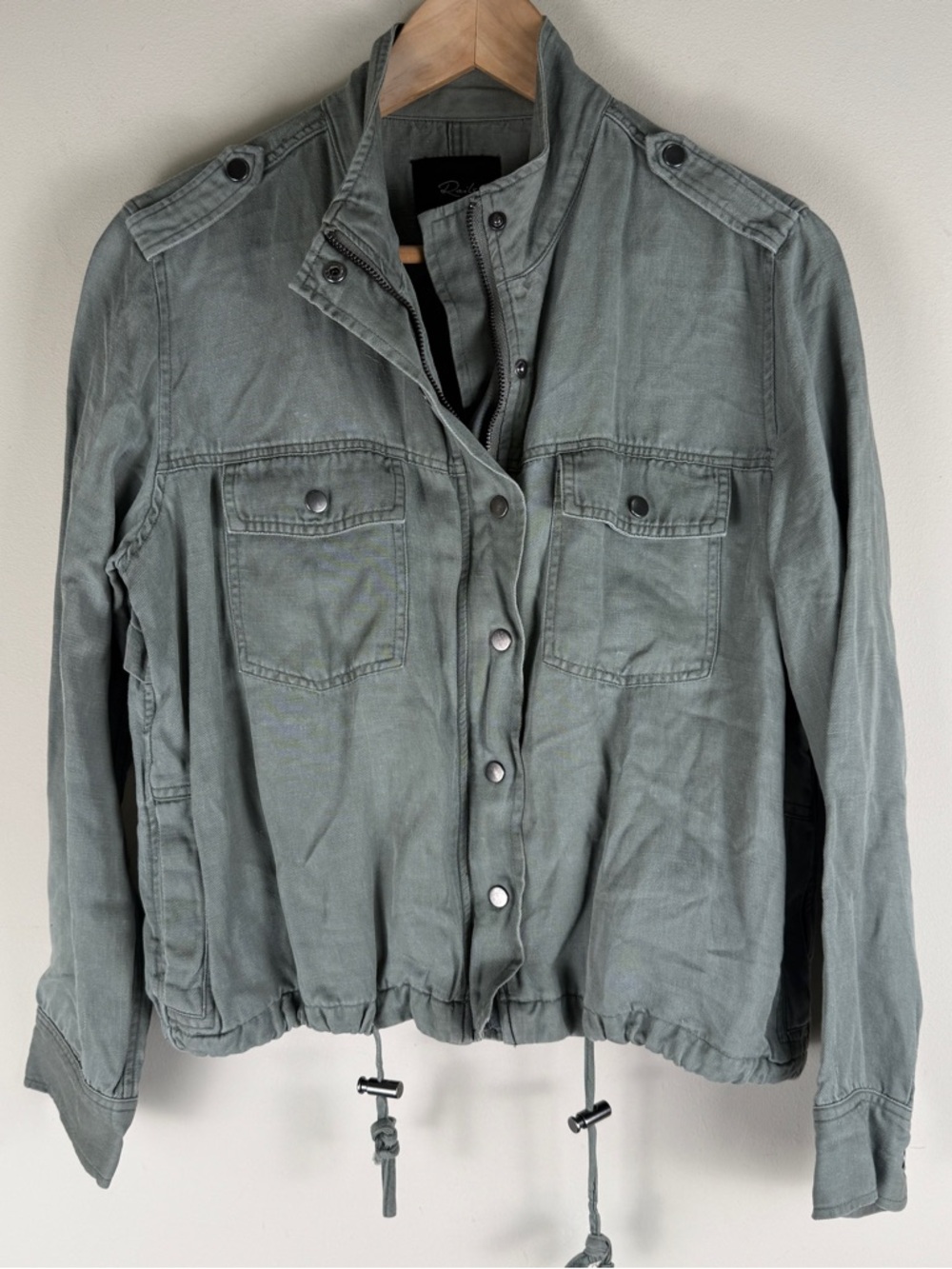 Rails Collins Utility Sage Green Lightweight Jacket Button Zip Size Small - Picture 3 of 15